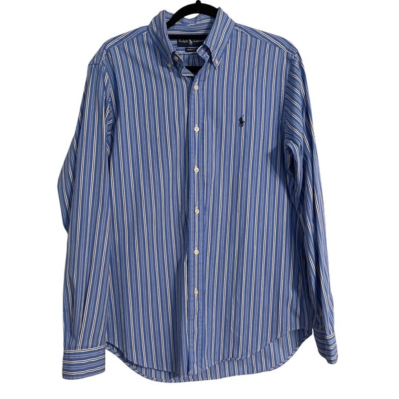 Ralph‎ Lauren Classic Fit Blue Stripe Button Down Shirt Men Size S - Picture 7 of 7